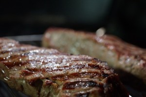 Steak auf Gastro Grill